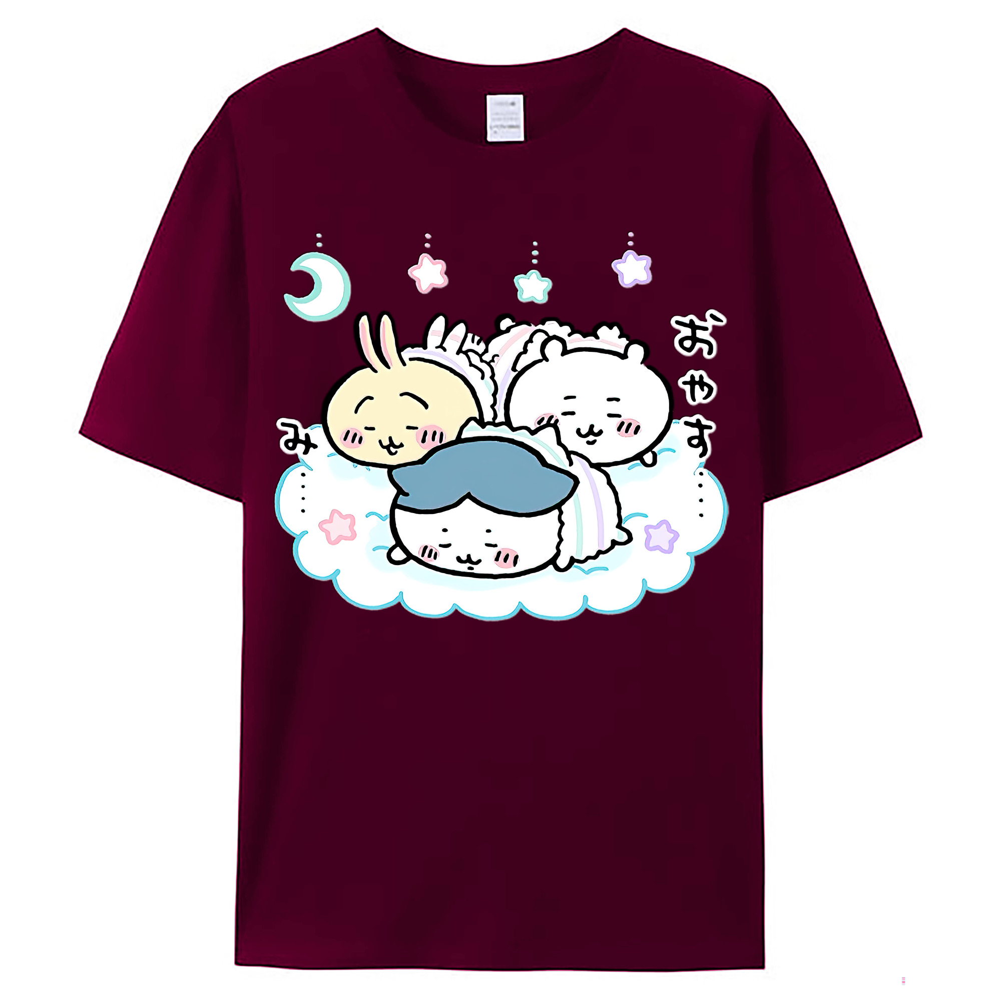 （画像用） ちいかわ ハチワレ Chii-kawa hachiware レディースカジュアルプリントTシャツ（綿100％）